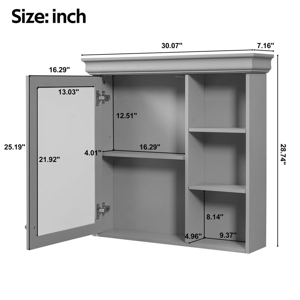 30'' x 28'' Bathroom Medicine Cabinet with Mirror