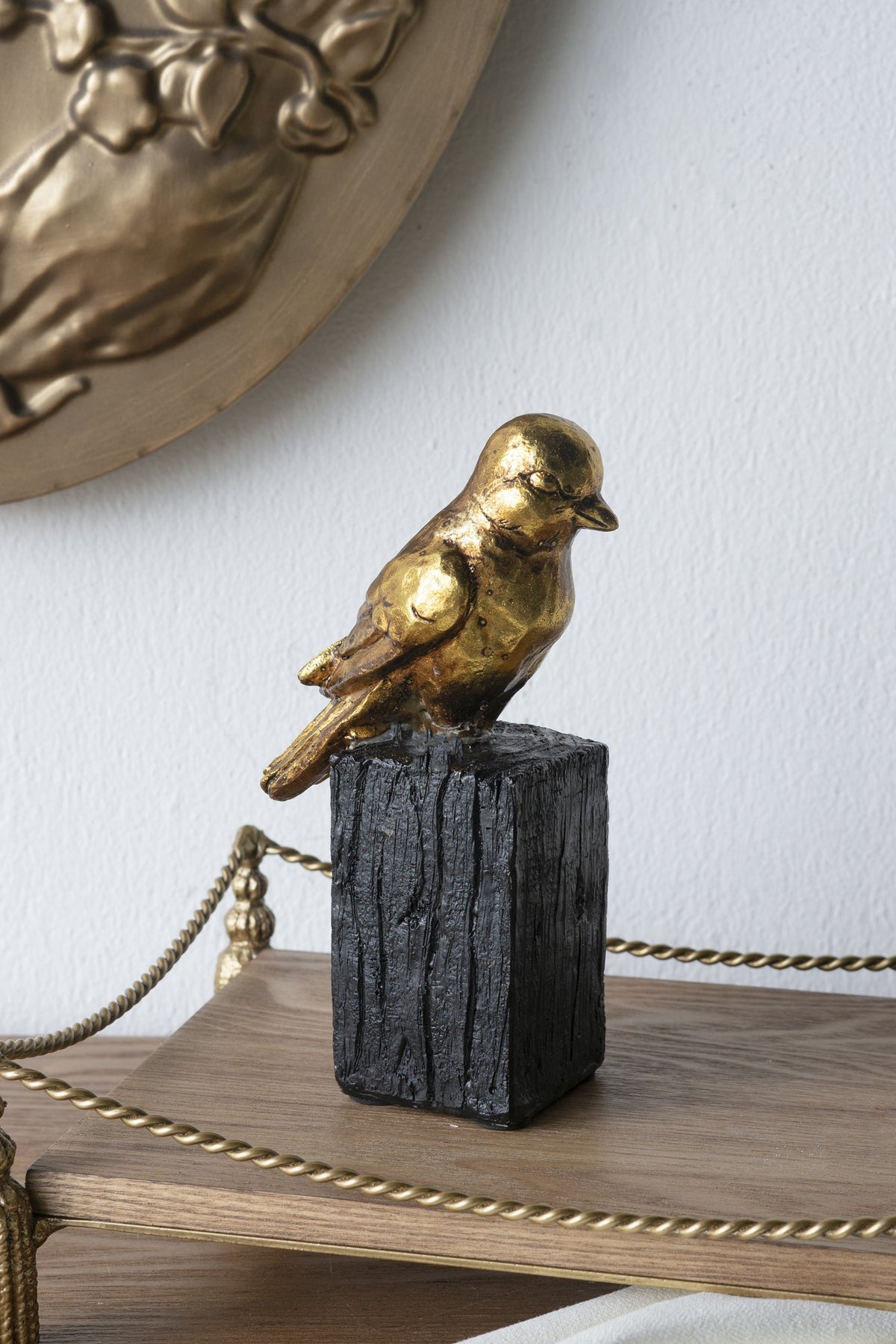 Sparrow Sculpture on Faux Branch