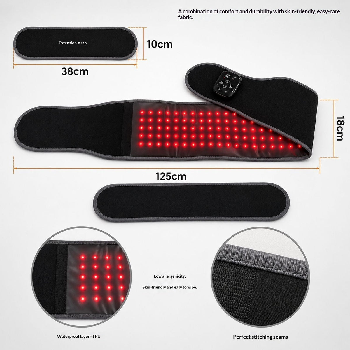 New Infrared Heating Massage Waist Belt For Near And Far Infrared Therapy