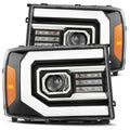 AlphaRex 07-13 GMC 1500HD PRO-Series Proj Headlights Plank Style Gloss Blk w/Activ Light/Seq Signal 880605 *Discontinued