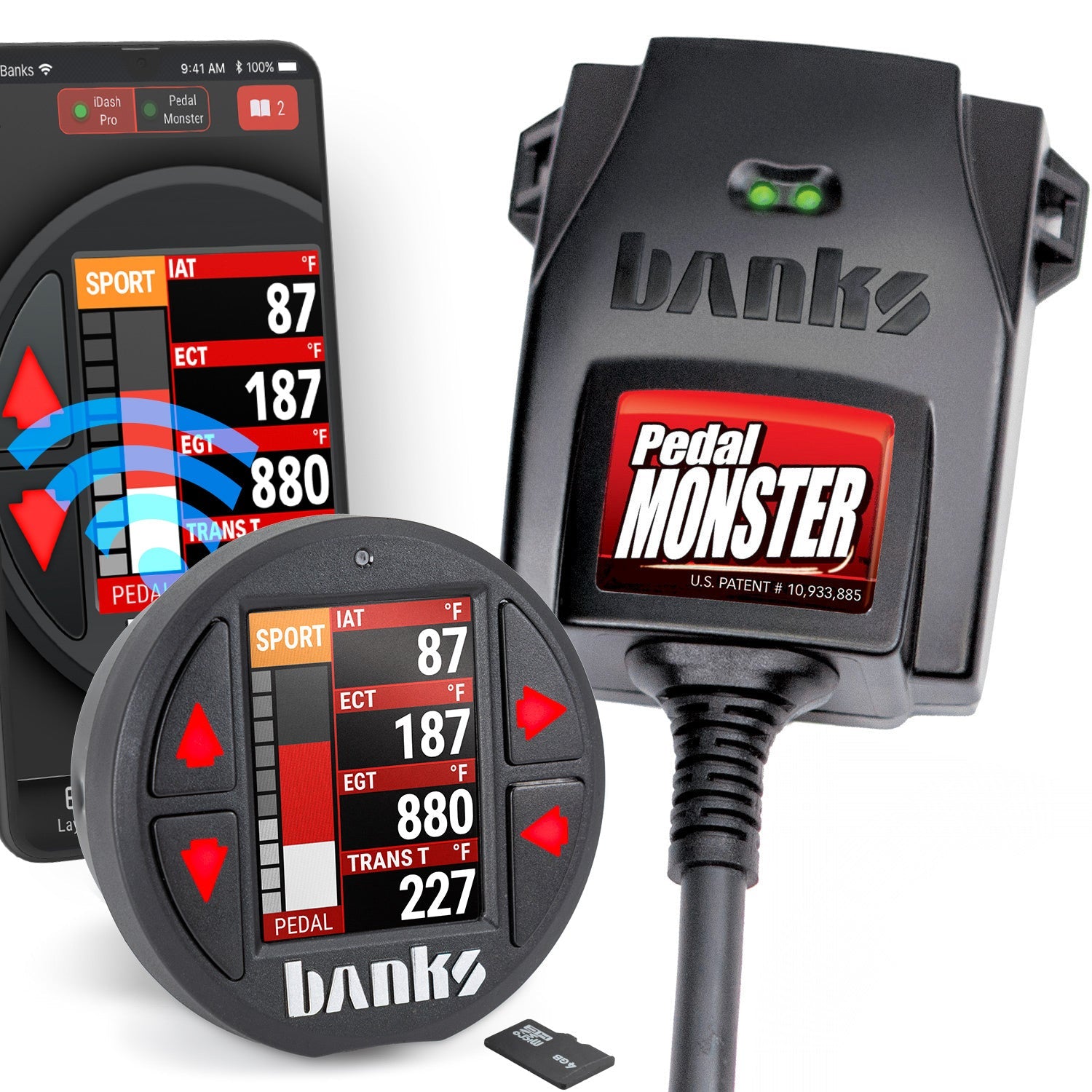 Banks Power Pedal Monster Kit Aptiv GT 150 6 Way w/iDash Data Pro 07.5-19 Chevy 2500/3500 6.6L 64323-CP