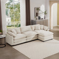 Modular Deep Seat 3-Seat Sofa Couch with Ottoman