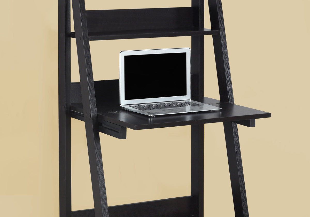 Leaning Computer Desk with Storage Shelves