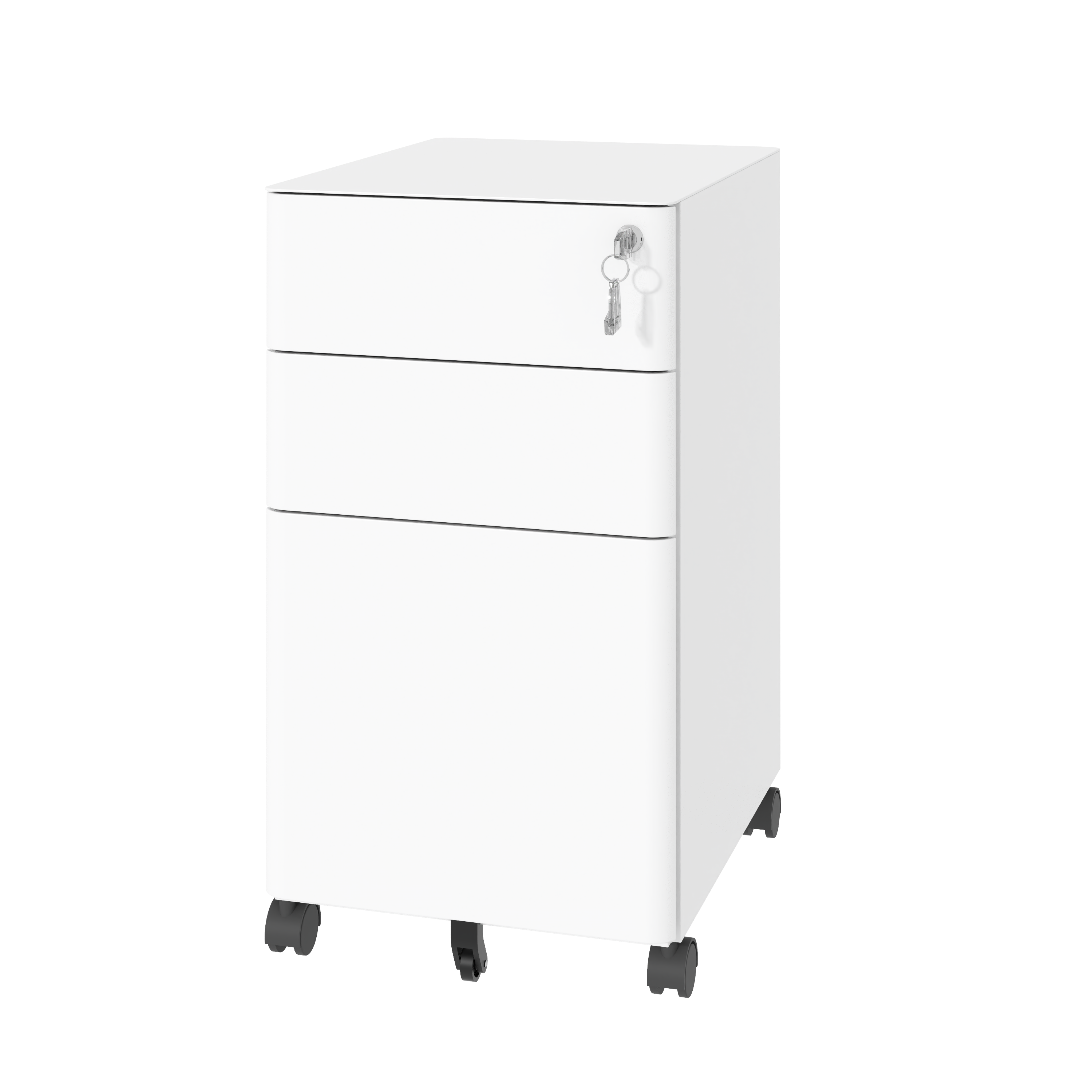 3-Drawer Mobile File Cabinet with Lock