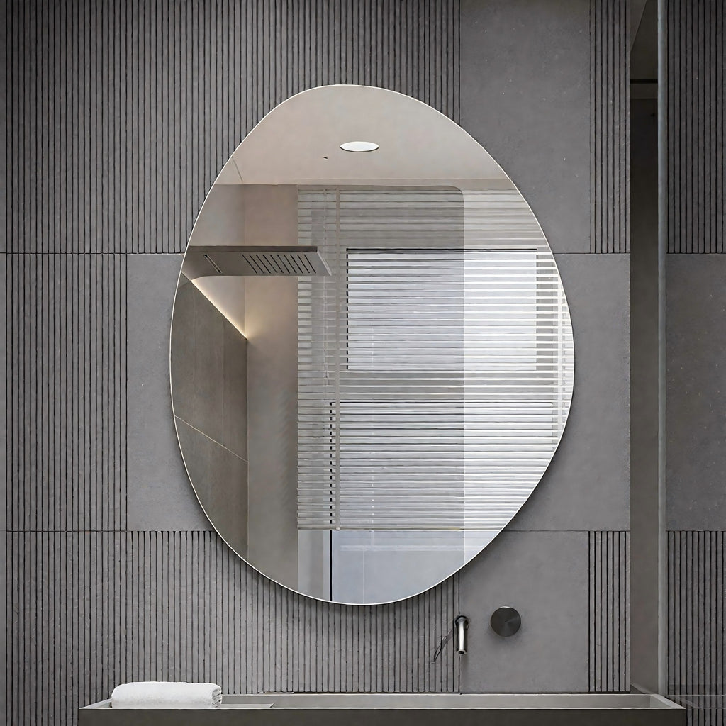 40 in. x 32 in. Modern Asymmetrical Bathroom Wall Mirror