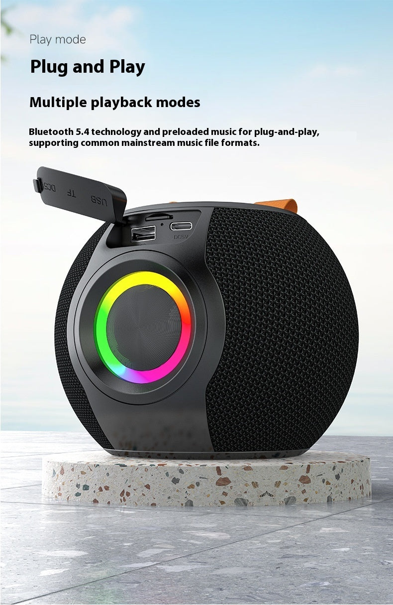 Bluetooth Speaker Portable RGB Lamp Portable Card Waterproof TWS Small Speaker