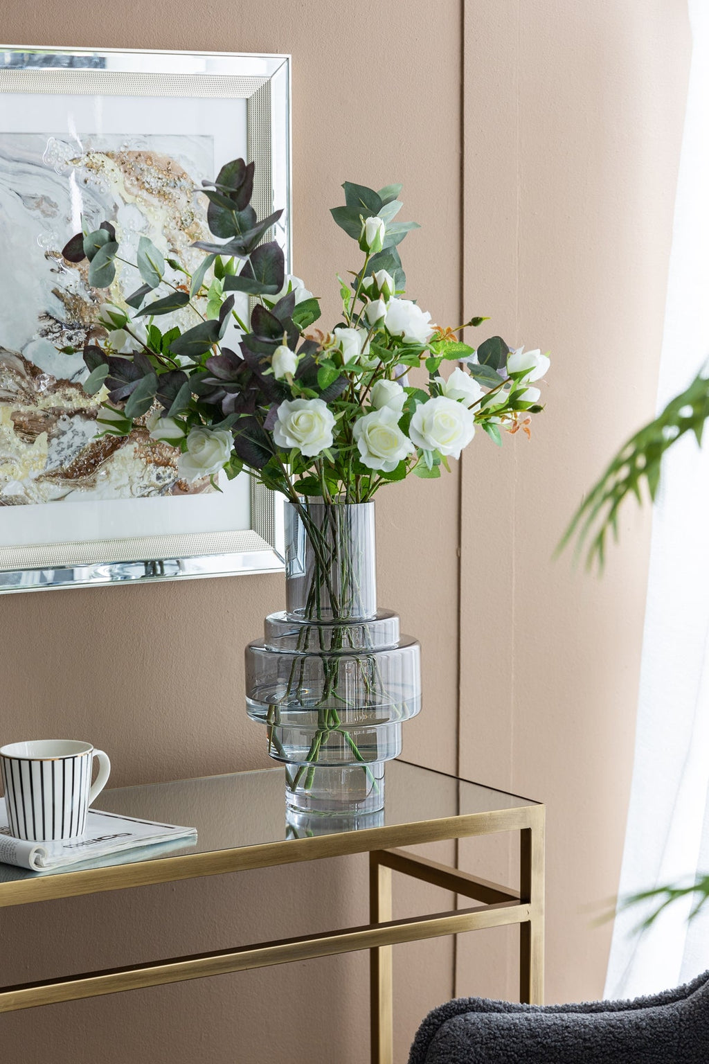 Geometric Design Smoke Luster Decorative Vase