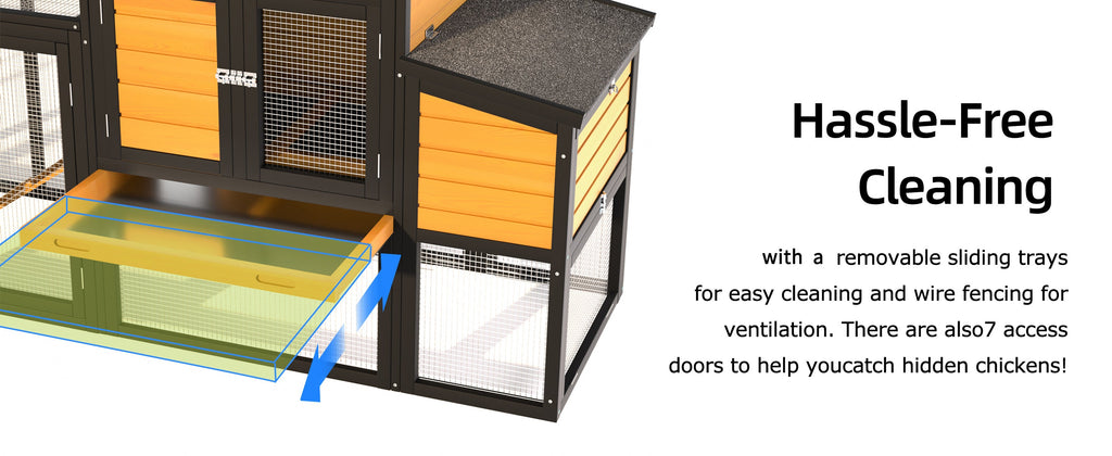 119.5” Outdoor Wooden Chicken Coop with Run