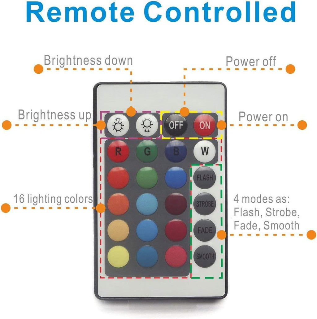 Key-controlled Seven-color 10-bulb Diving Light