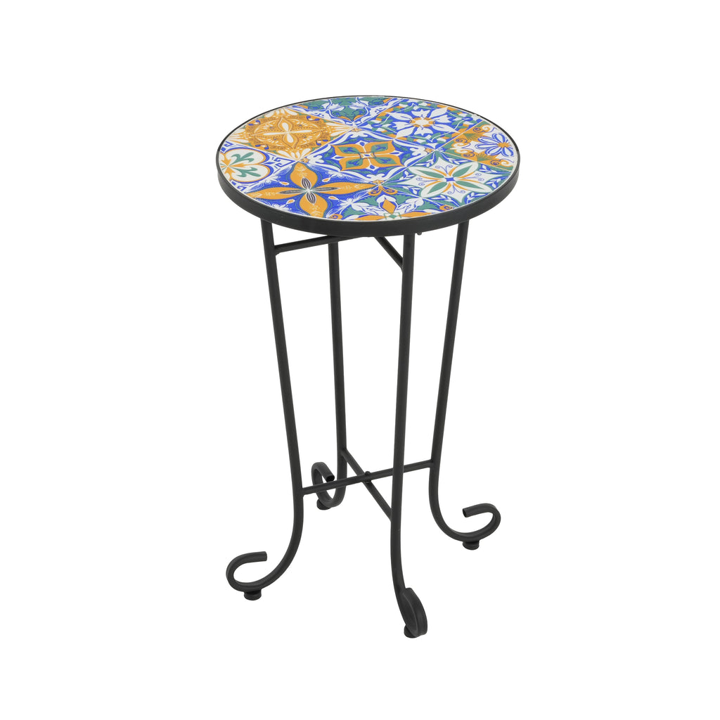 Colorful Black Patio Side Table