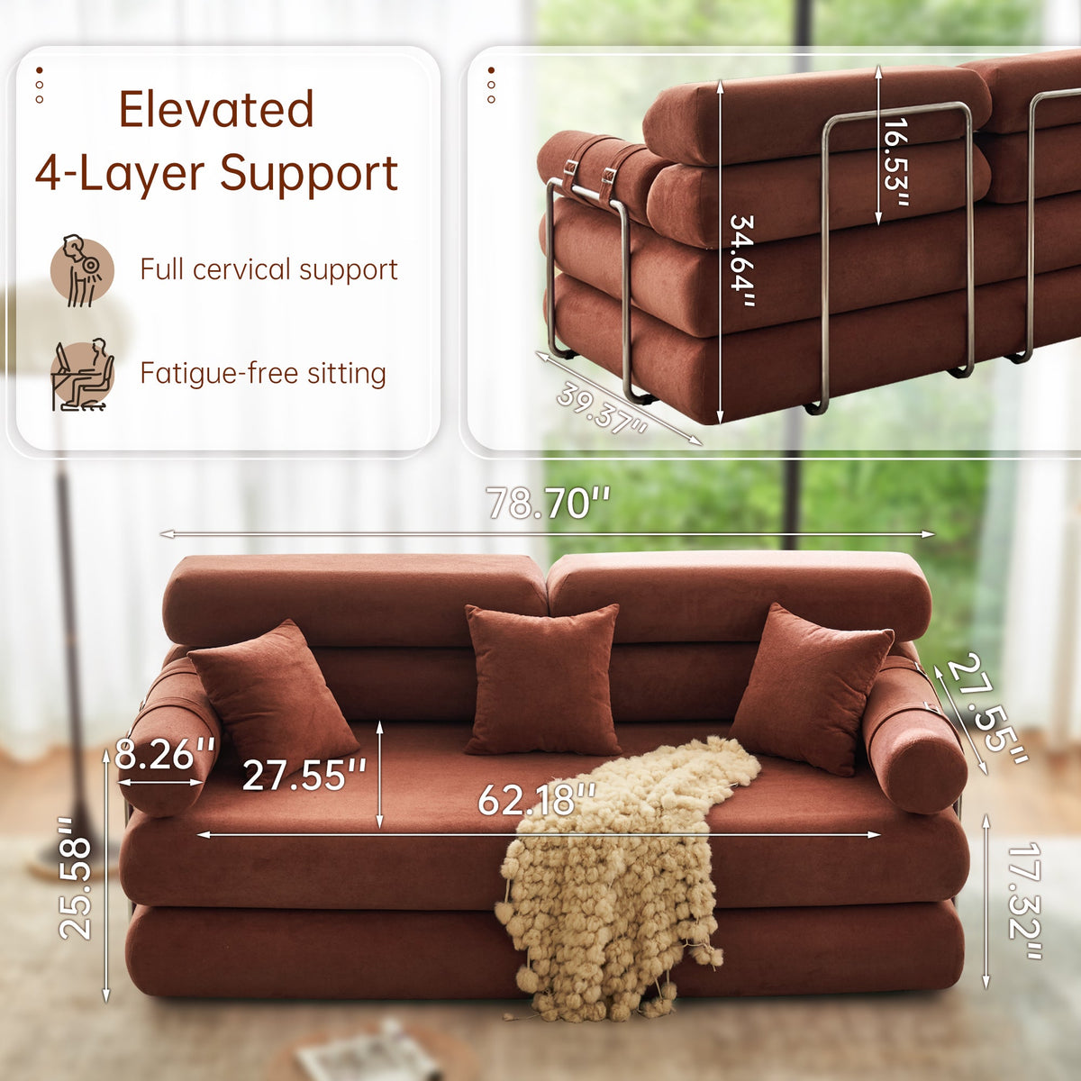 Convertible L-Shaped Sectional Sofa Bed