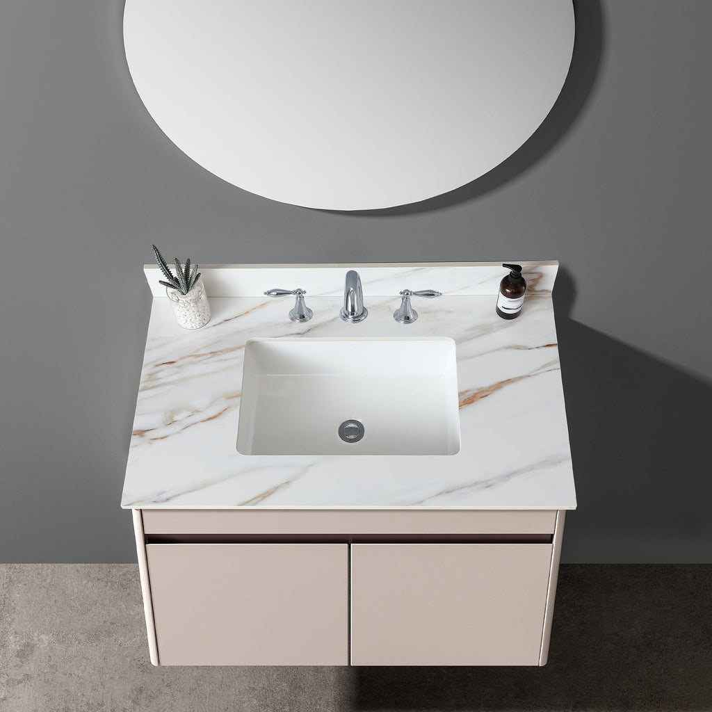 37 Inch Carrara Marble Vanity Top