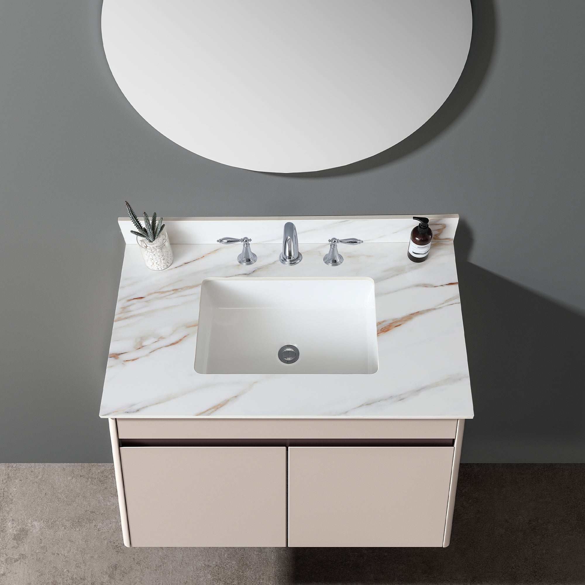 37 Inch Carrara Marble Vanity Top