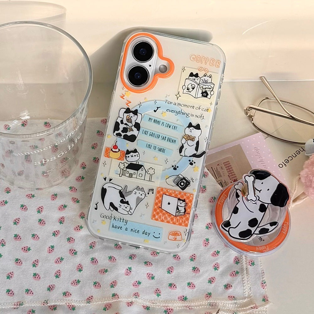 Cartoon Phone Case For Spotted Cats And Dogs Suitable For
