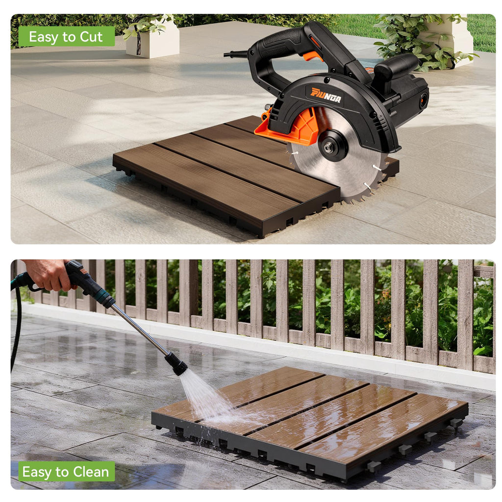 36 Pcs Interlocking Deck Tiles - Outdoor Waterproof Flooring