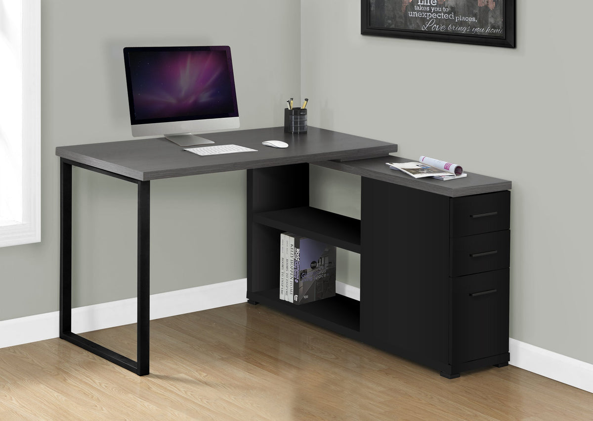 L Shape Computer Desk with Storage Drawers