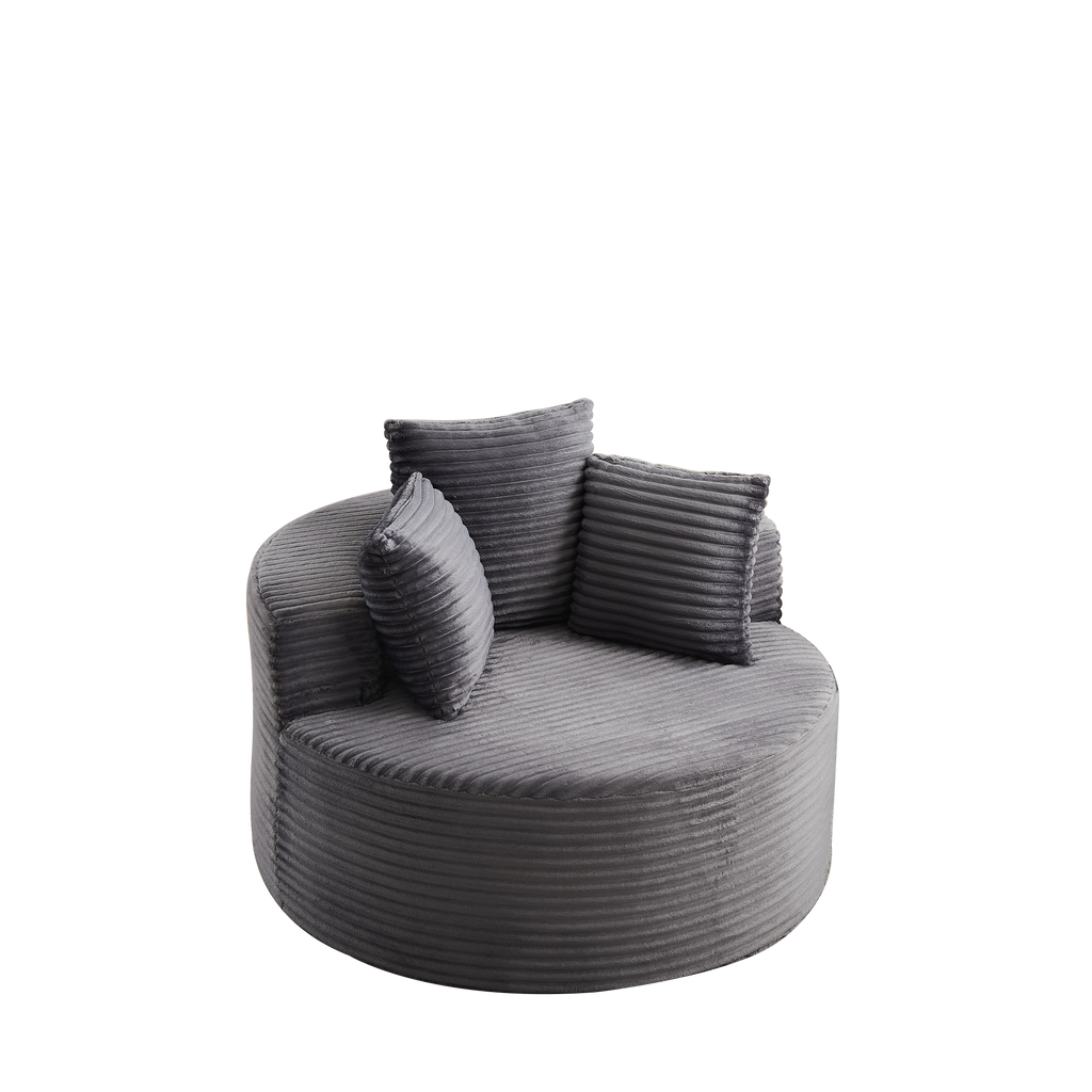 43-Inch Round Corduroy Single Sofa