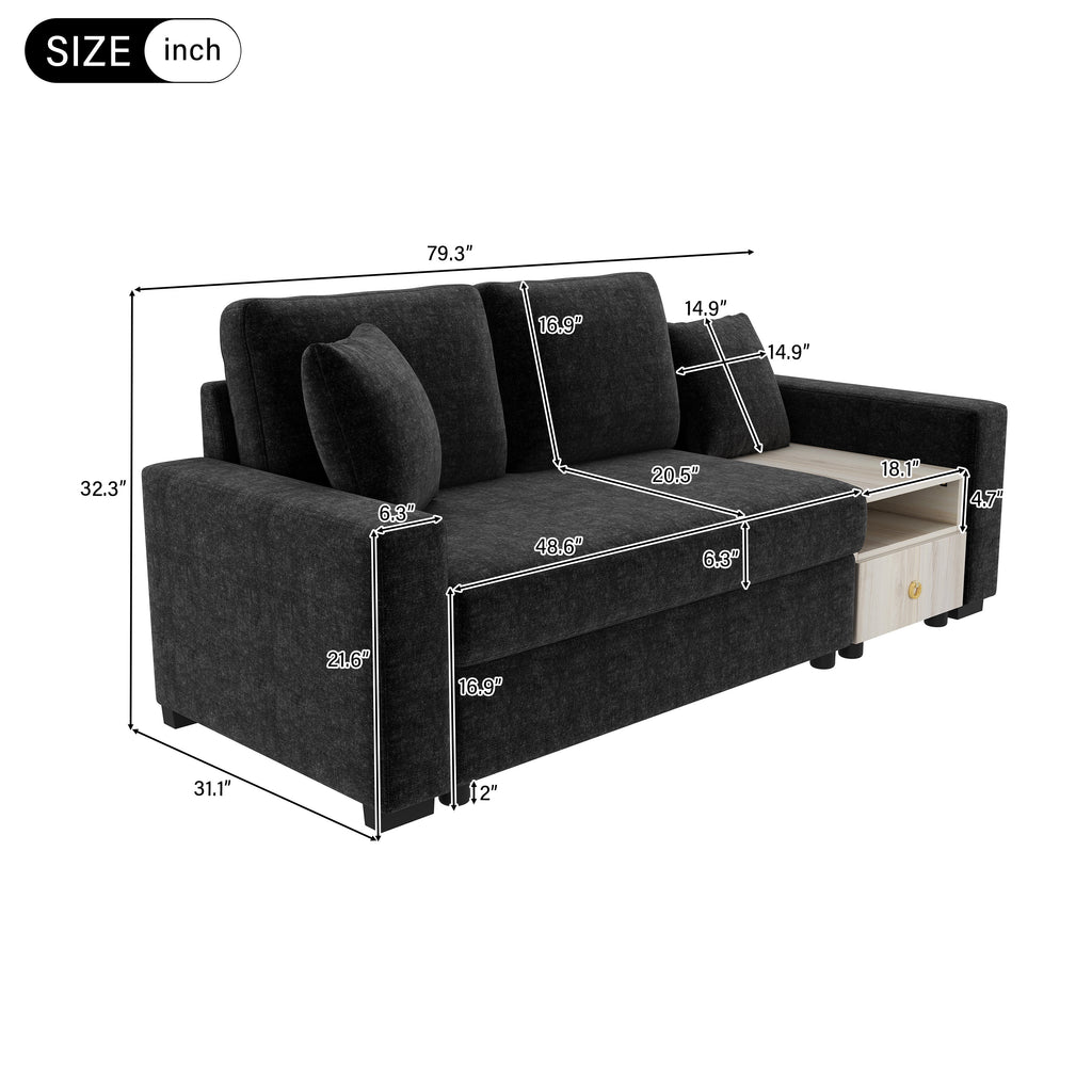 Modern Sofa Couch 79.3" Modular Sofa