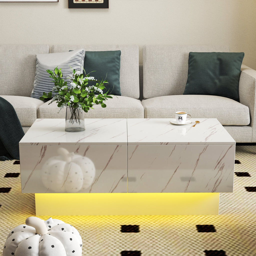 Coffee Table with Sliding Tabletop and Hidden Storage