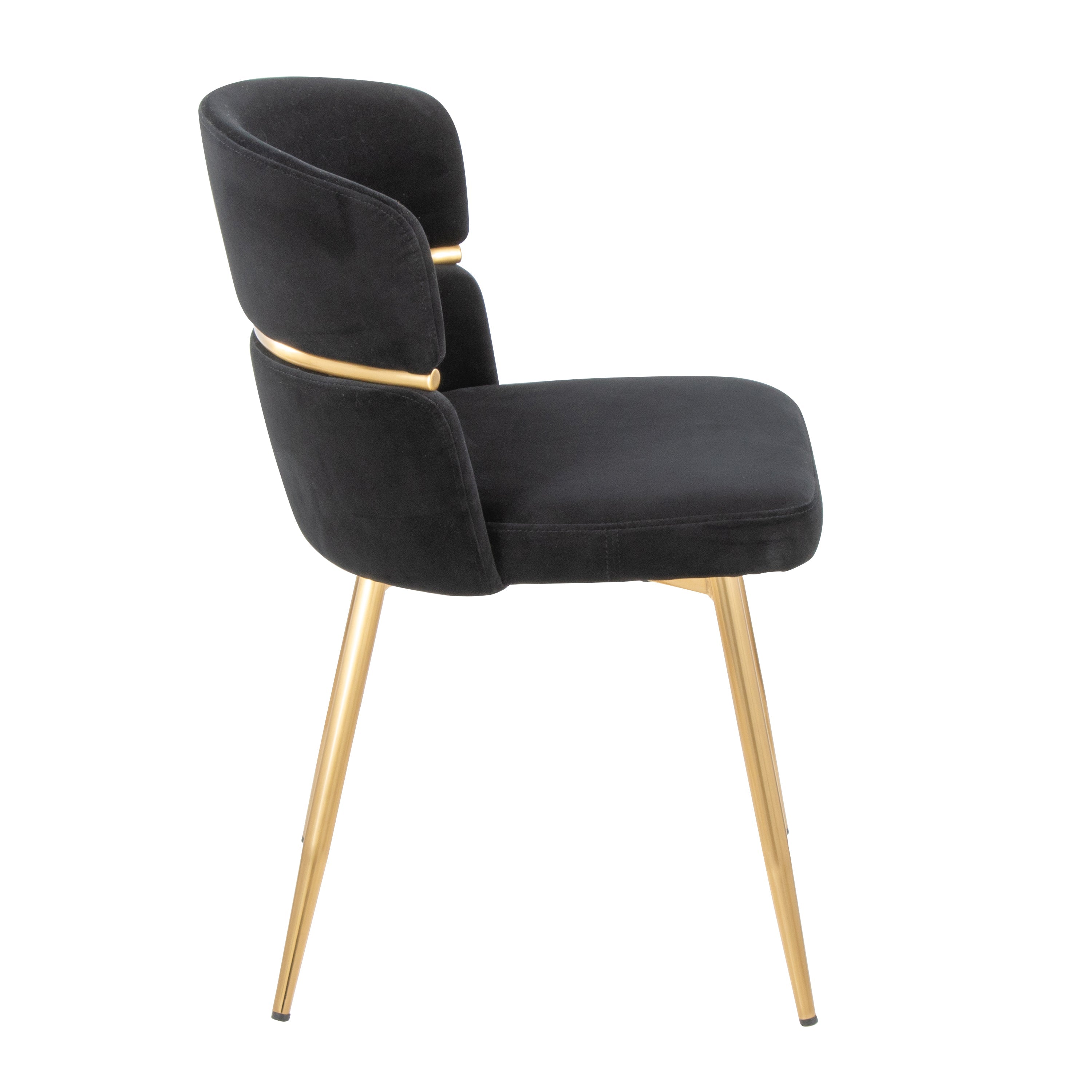 Dining Chair Set in Velvet and Gold