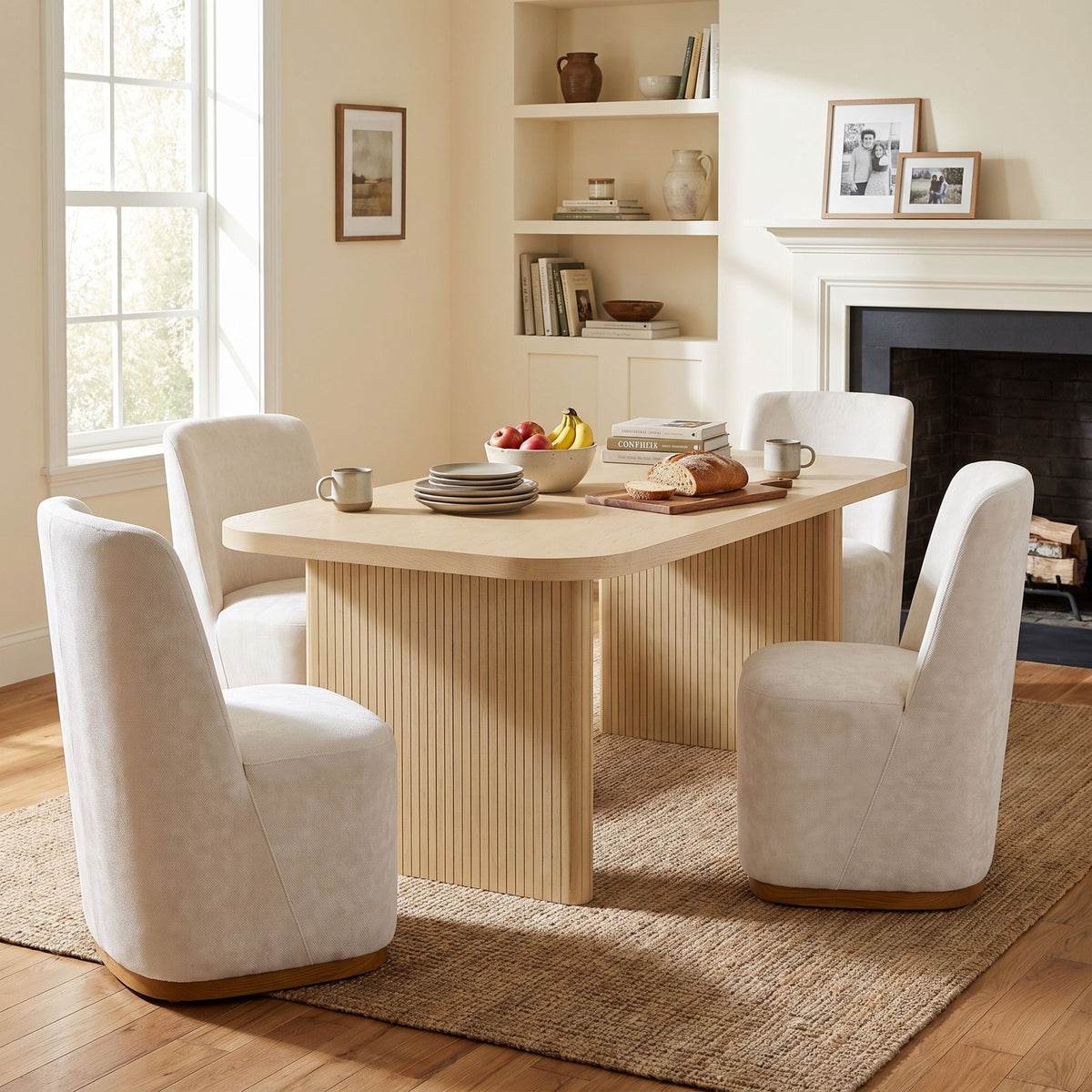 68.75" Wood Dining Table Set with 4 Chairs