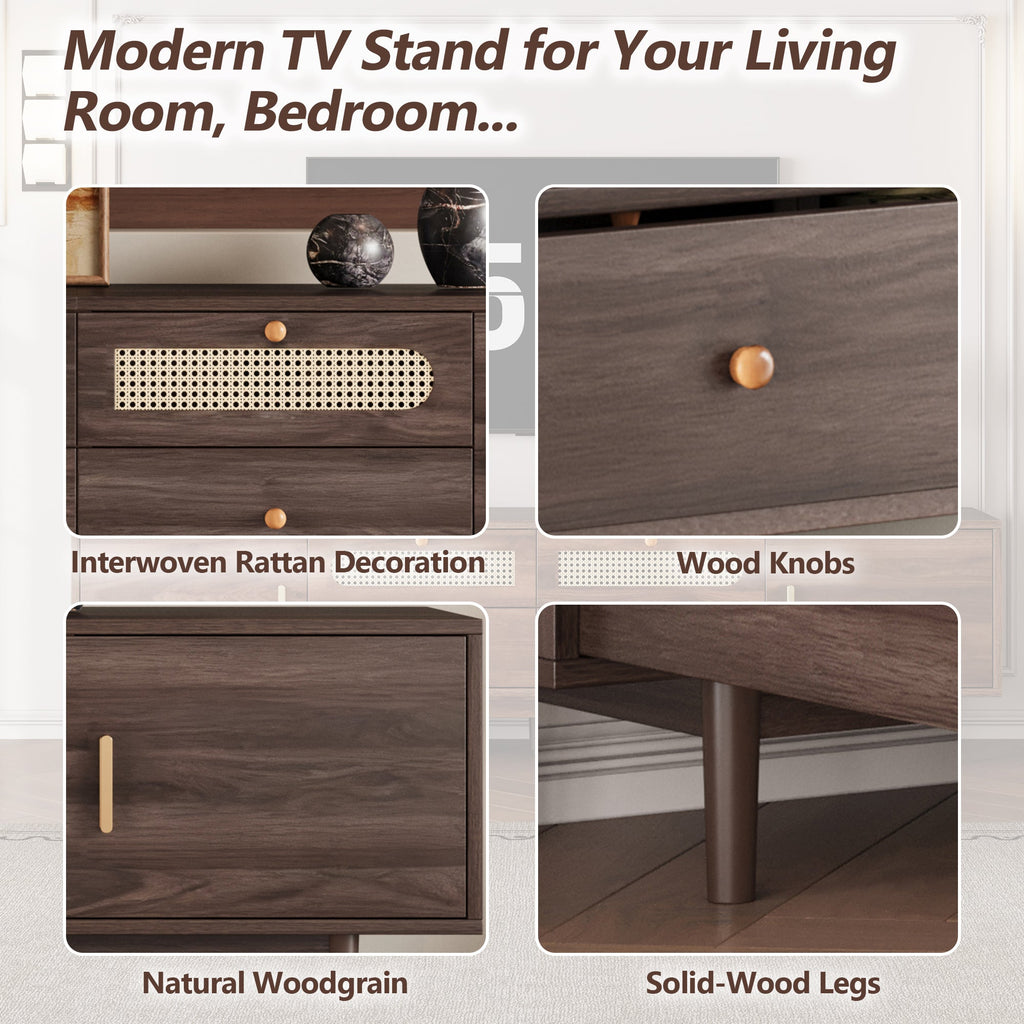 76" TV Stand with Drawers for Modern Living