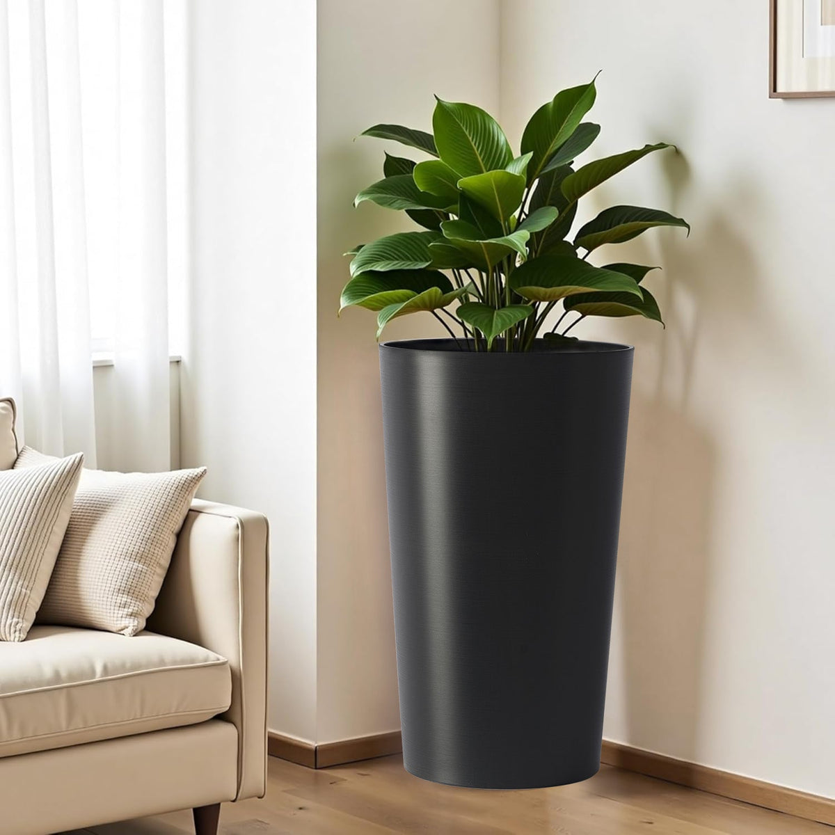 2 Pack Tall 21.7 in Planters for Outdoor Plants