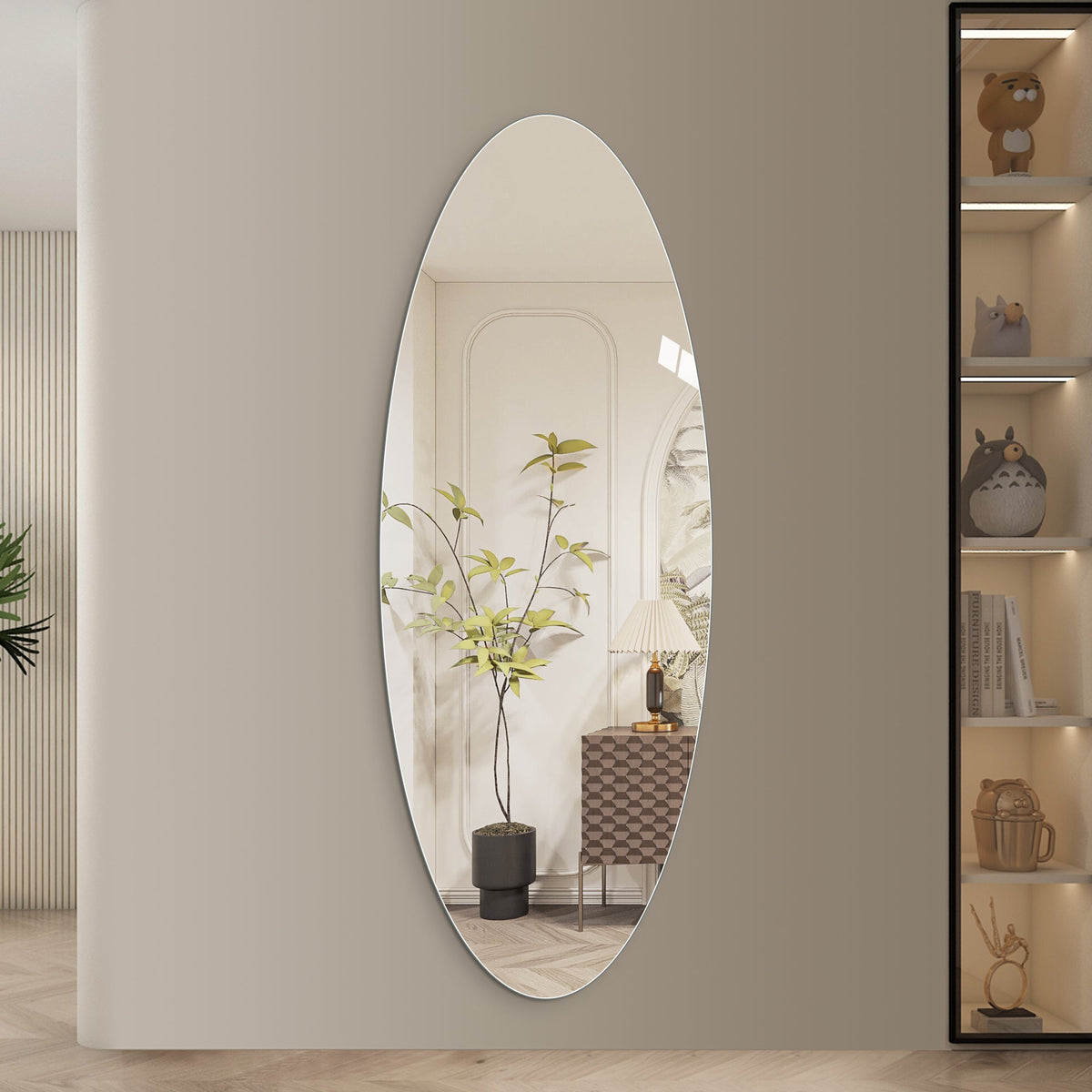 65" x 24" Full Length Wall Mirror - Oval Design
