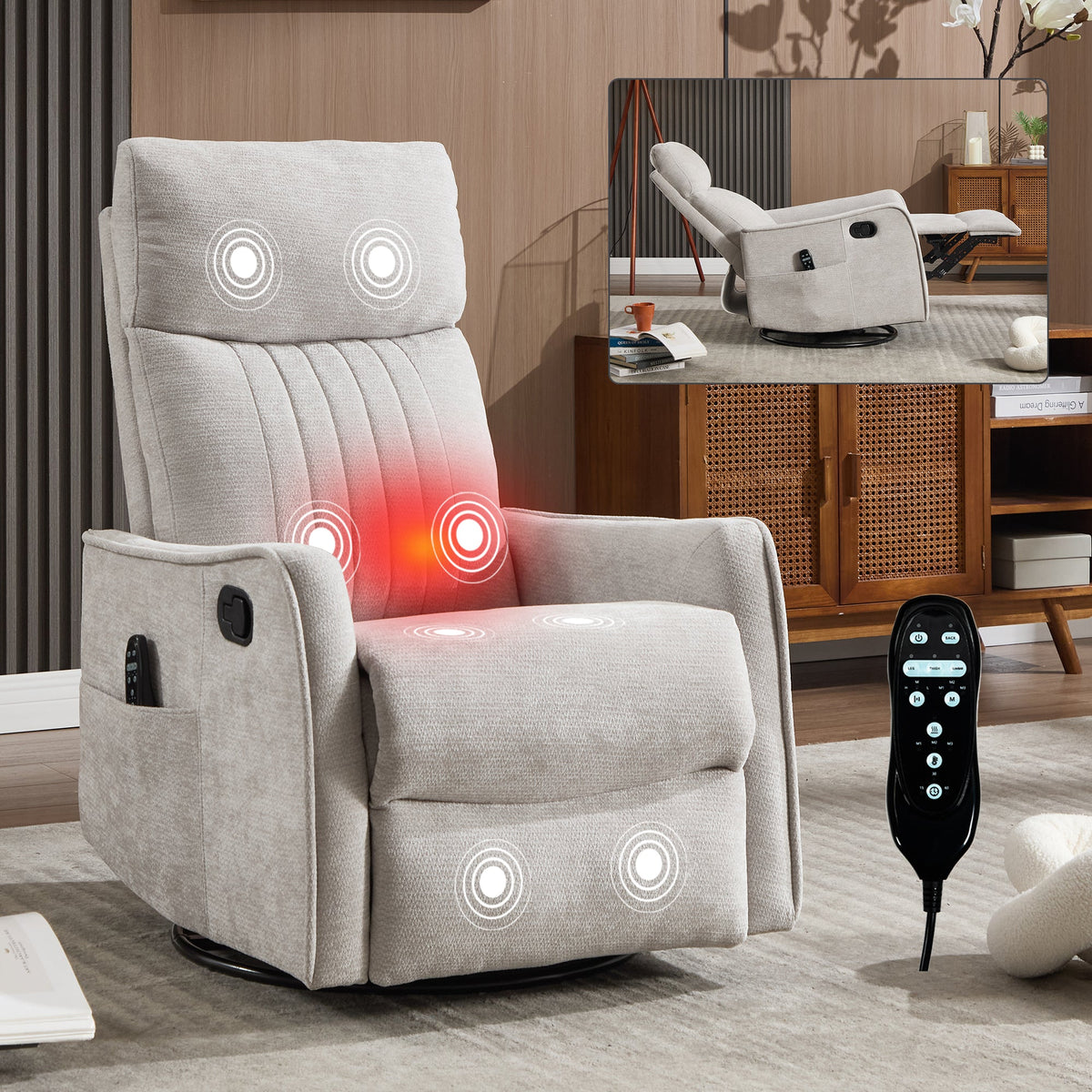 Comfortmax Light Recliner with Massage & Heat Function