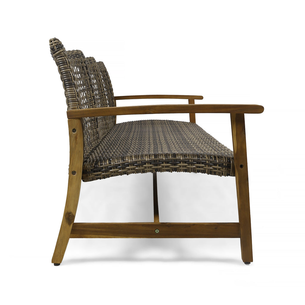 Hampton Wood + Wicker 3 Seater