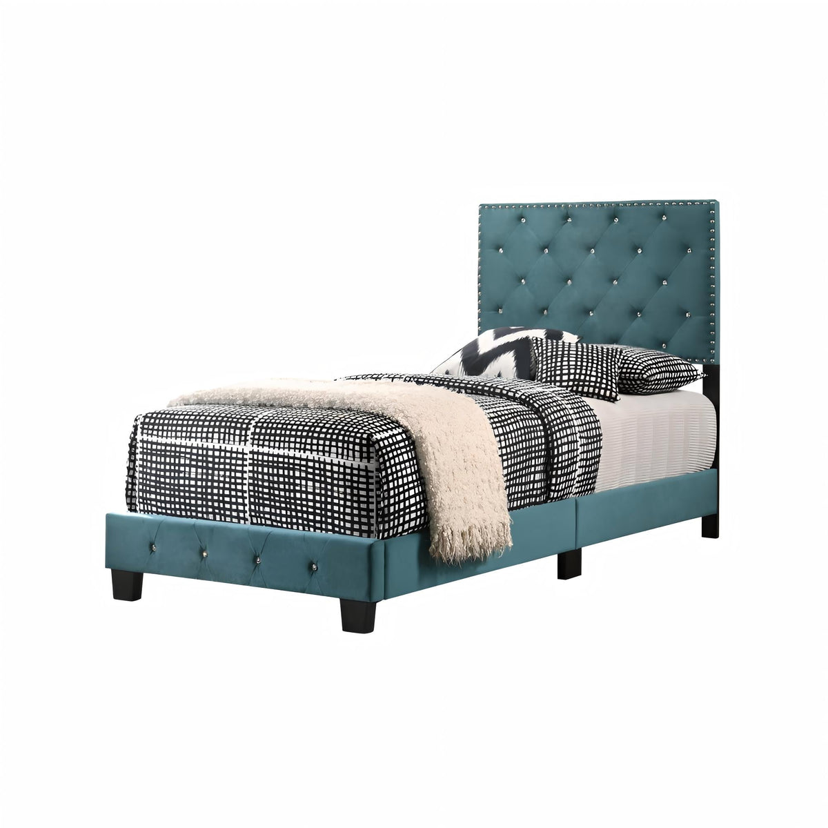 Charming Twin Bed In Refreshing Hue
