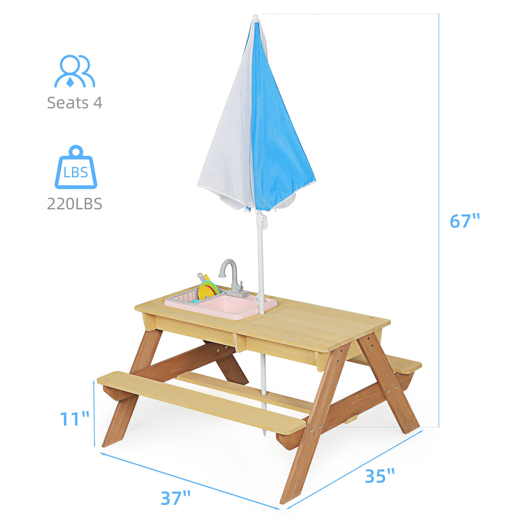 Wooden Kids Picnic Table