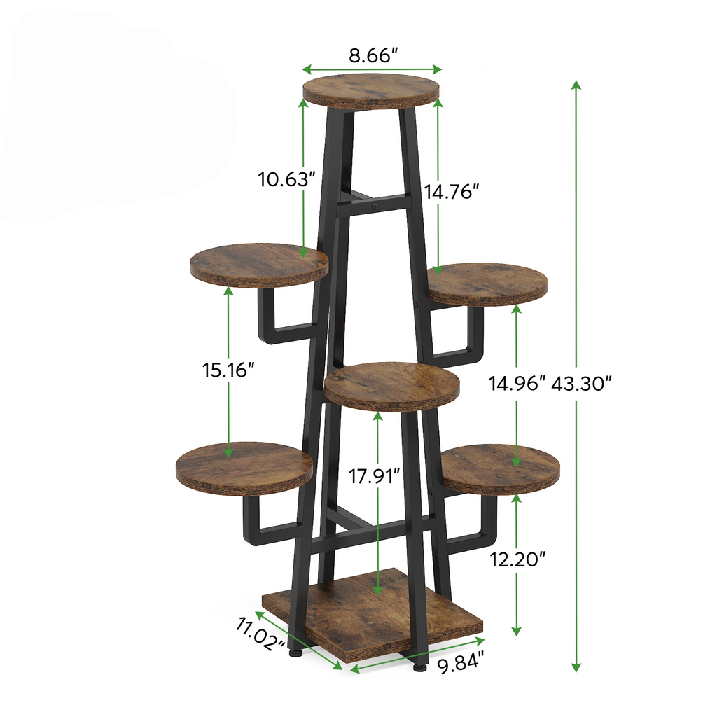 43.30" Tall 7-Tier Rustic Display Shelf