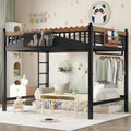 Full Size Loft Bed with Storage Shelves