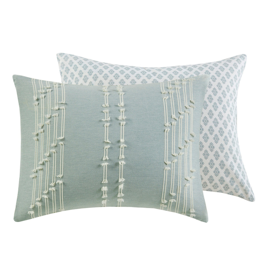 King/Cal King 3 Piece Cotton Jacquard Duvet Cover Set