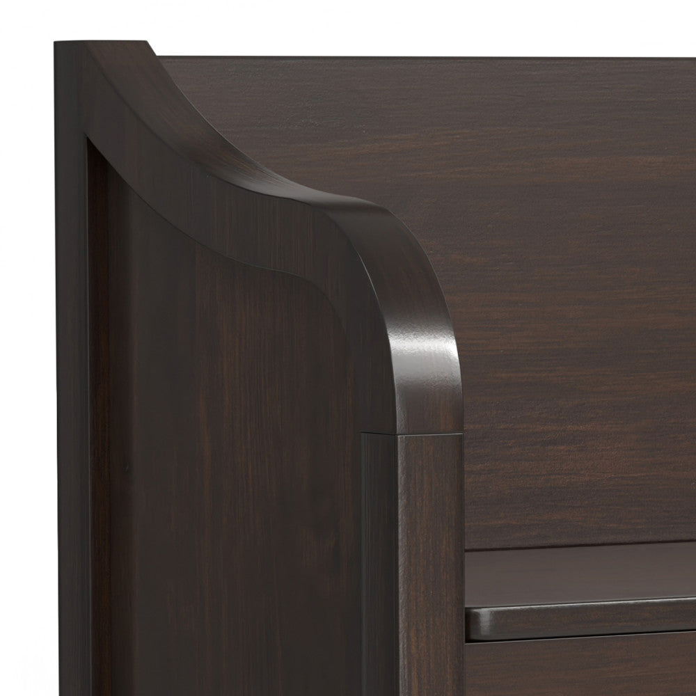 Connaught Solid Wood Entryway Storage Bench with Shelf