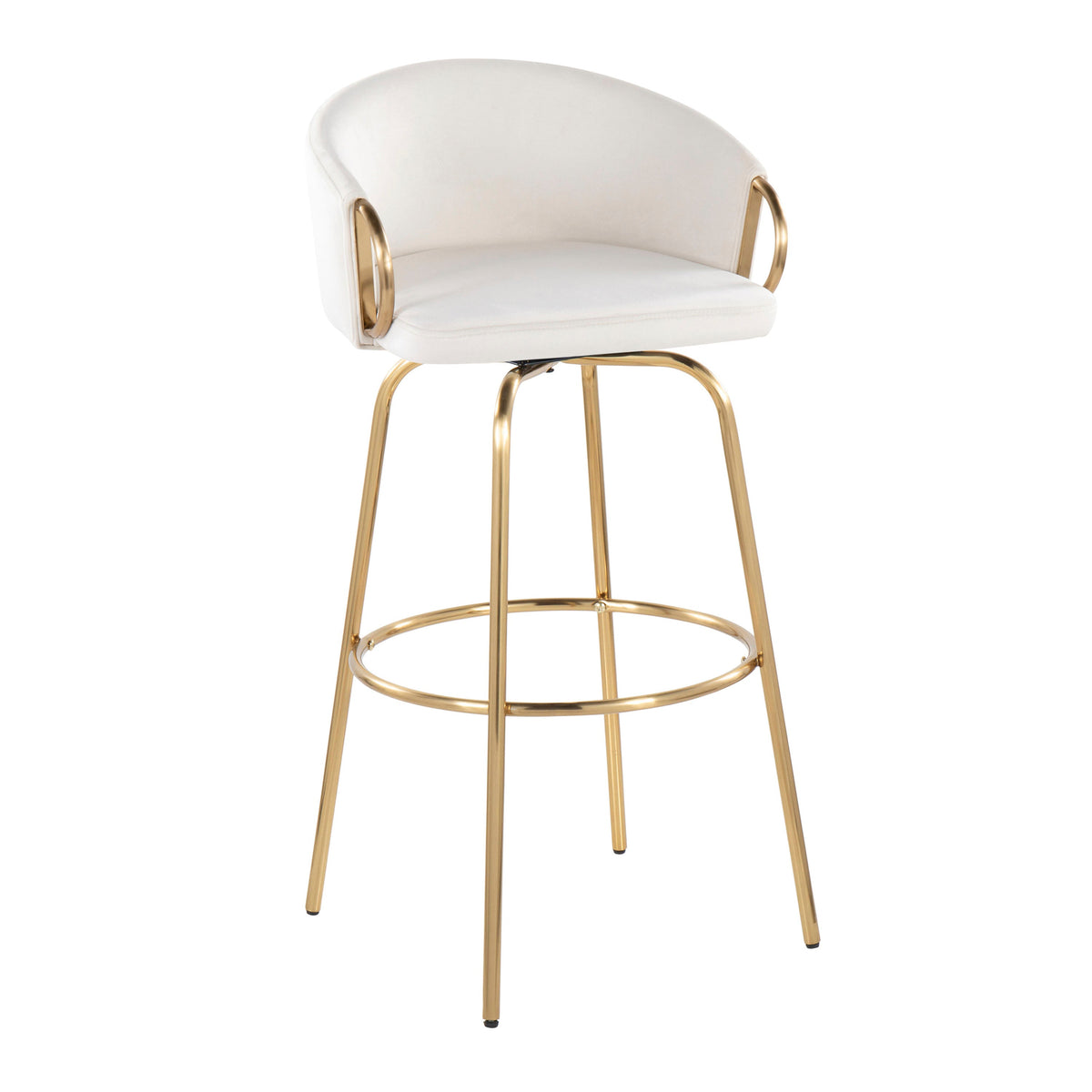 Contemporary 30" Fixed-Height Barstool with Swivel