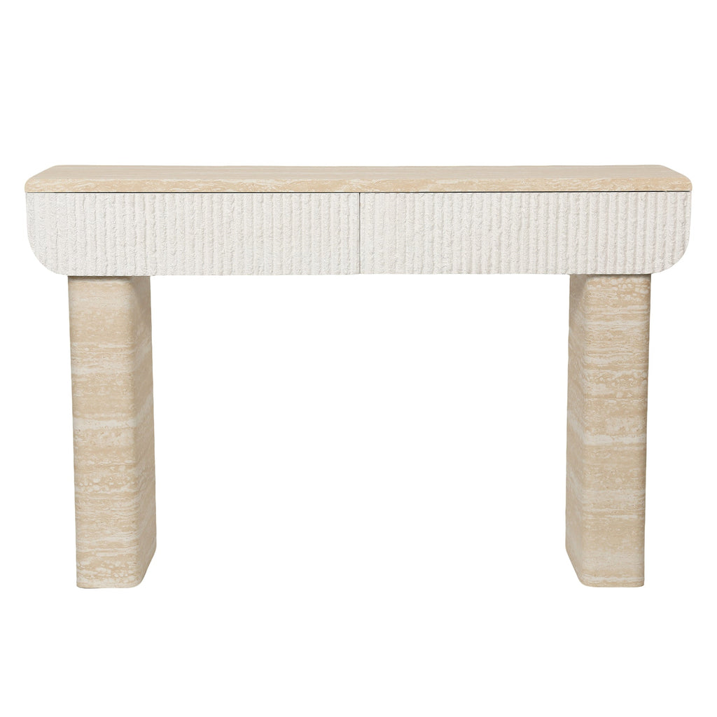 Entryway Table With Two Hidden Handle Drawers