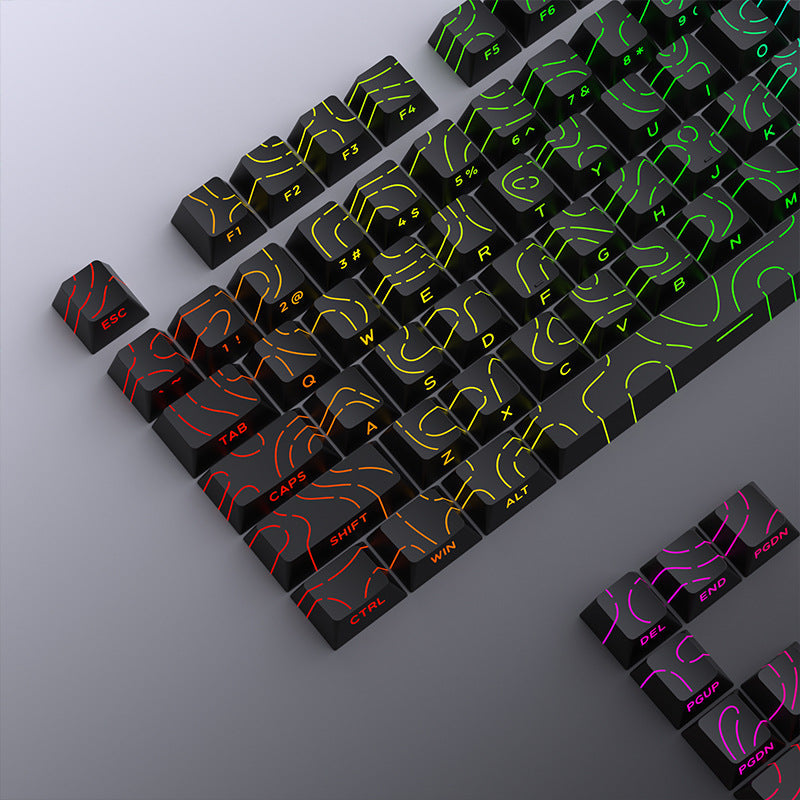Contour Line Black Line Crack Character Luminous Key Cap