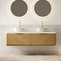 DIPA 60" Bathroom Vanity & Sinks, Floating Plywood Storage Cabinet