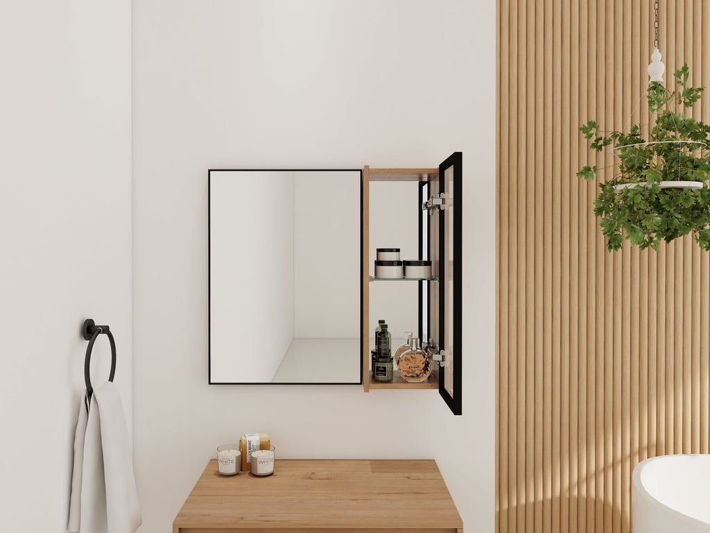 10" Bathroom Wall Mirror Cabinet with Acrylic Door
