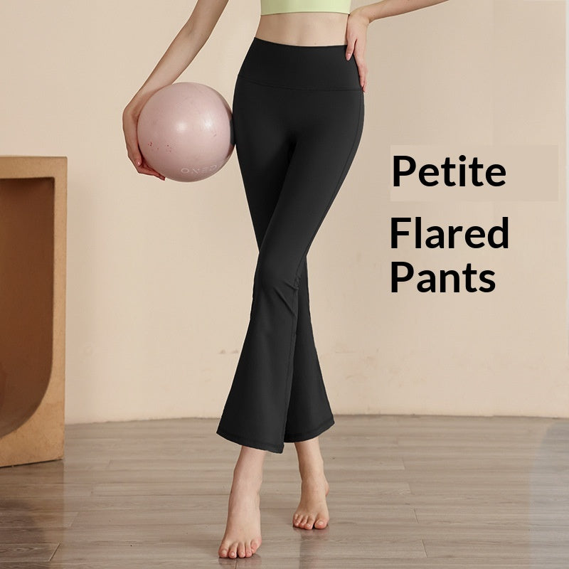 New Wide-Leg Yoga Pants For Women, High-Waisted Stretch Sports Pants For Small People, Yoga Boot-Cut Pants, Fitness Nine-Point Flared Pants