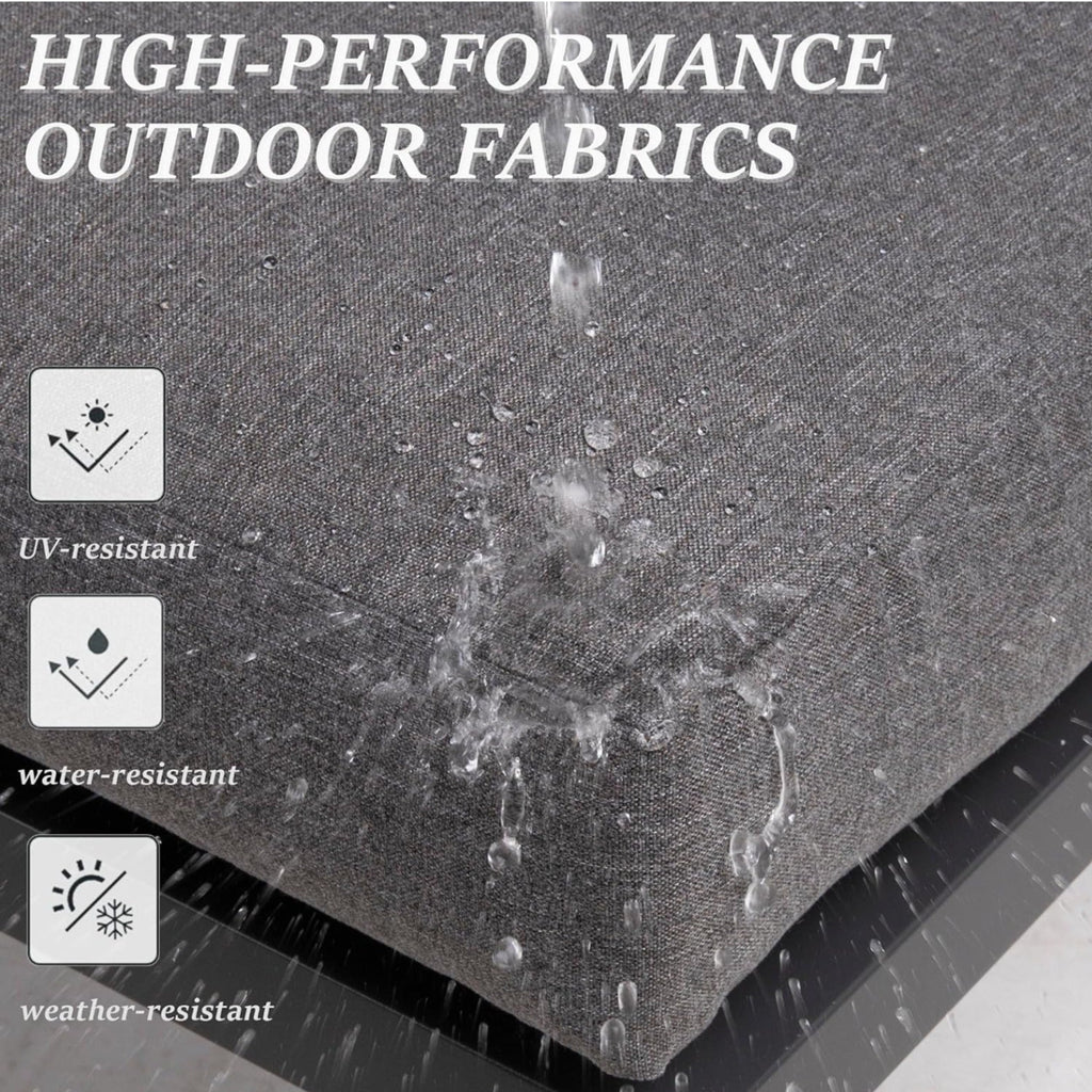 Set of 2 26" All-Weather Aluminum Patio Ottomans Footrests