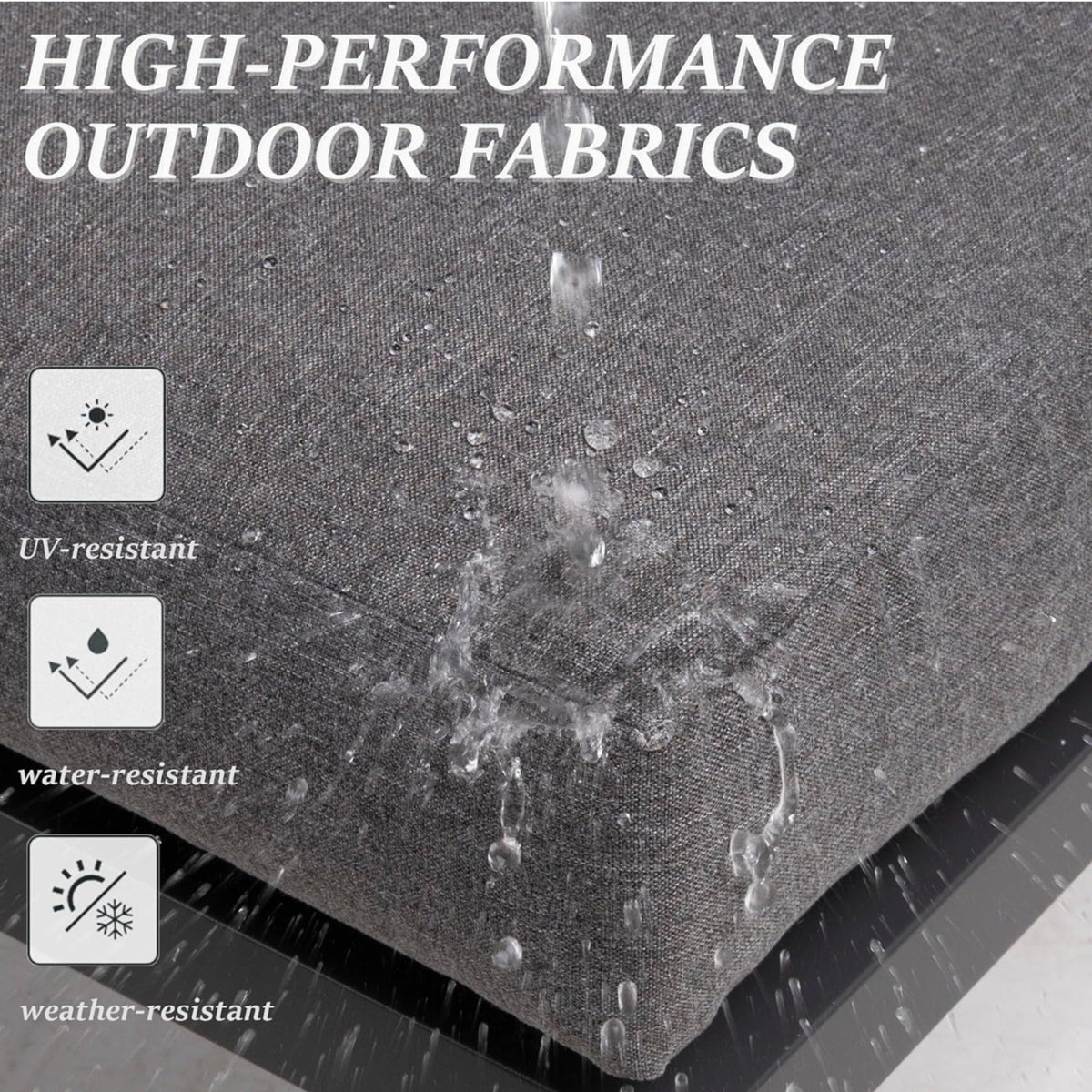 Set of 2 26" All-Weather Aluminum Patio Ottomans Footrests