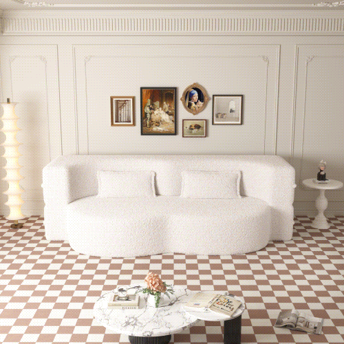 Modern Floor Sofa with 2 Pillows