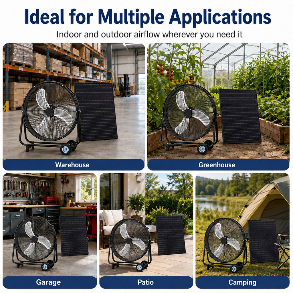 24 Inch Solar Floor-Standing Fan