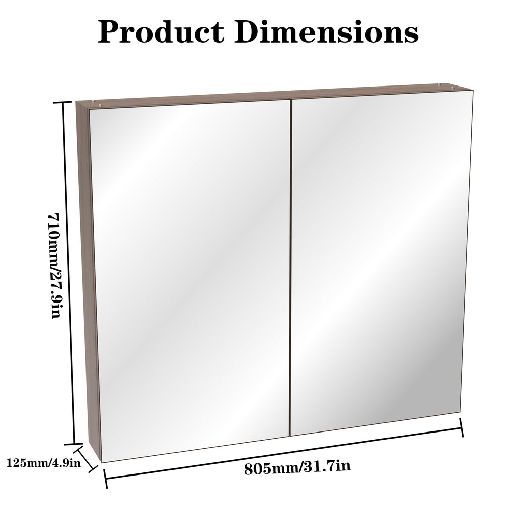 32x28 Medicine Cabinet with Mirror for Bathroom