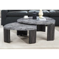 Granite Gray Marble-Look Coffee Table Set