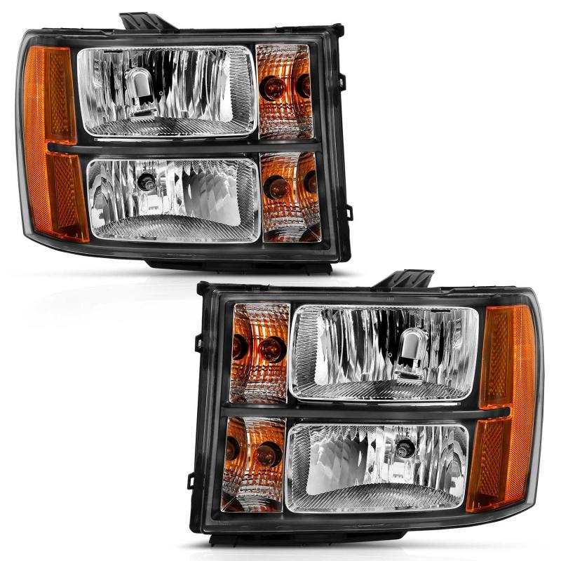 ANZO 2007-2013 Gmc Sierra 1500 Crystal Headlight  Black Amber 111430