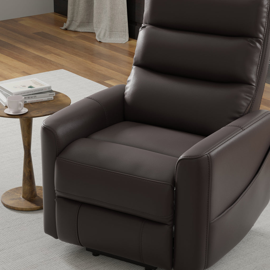 Faux Leather Power Lift Chair in Bentley